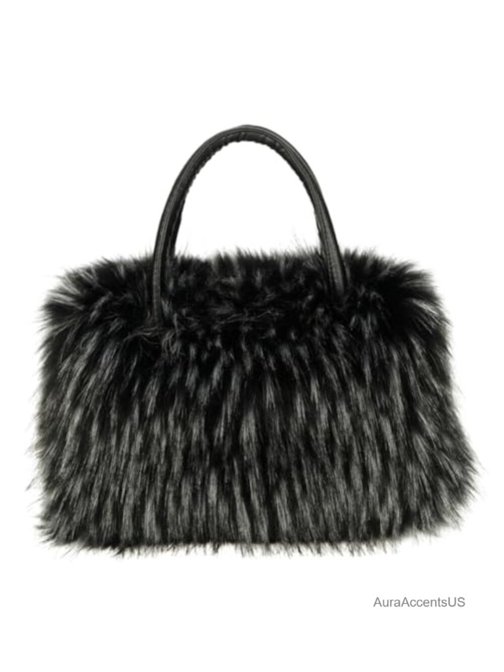 Faux Fur Tote Bag for Women Large Fluffy Faux Leather Handbag